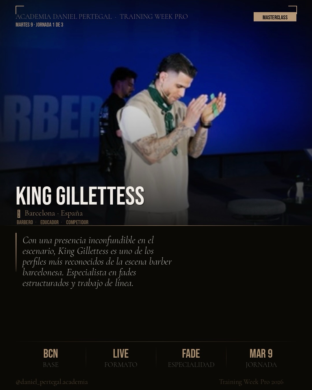 King Gillettess — formador Knowledge Academy BCN